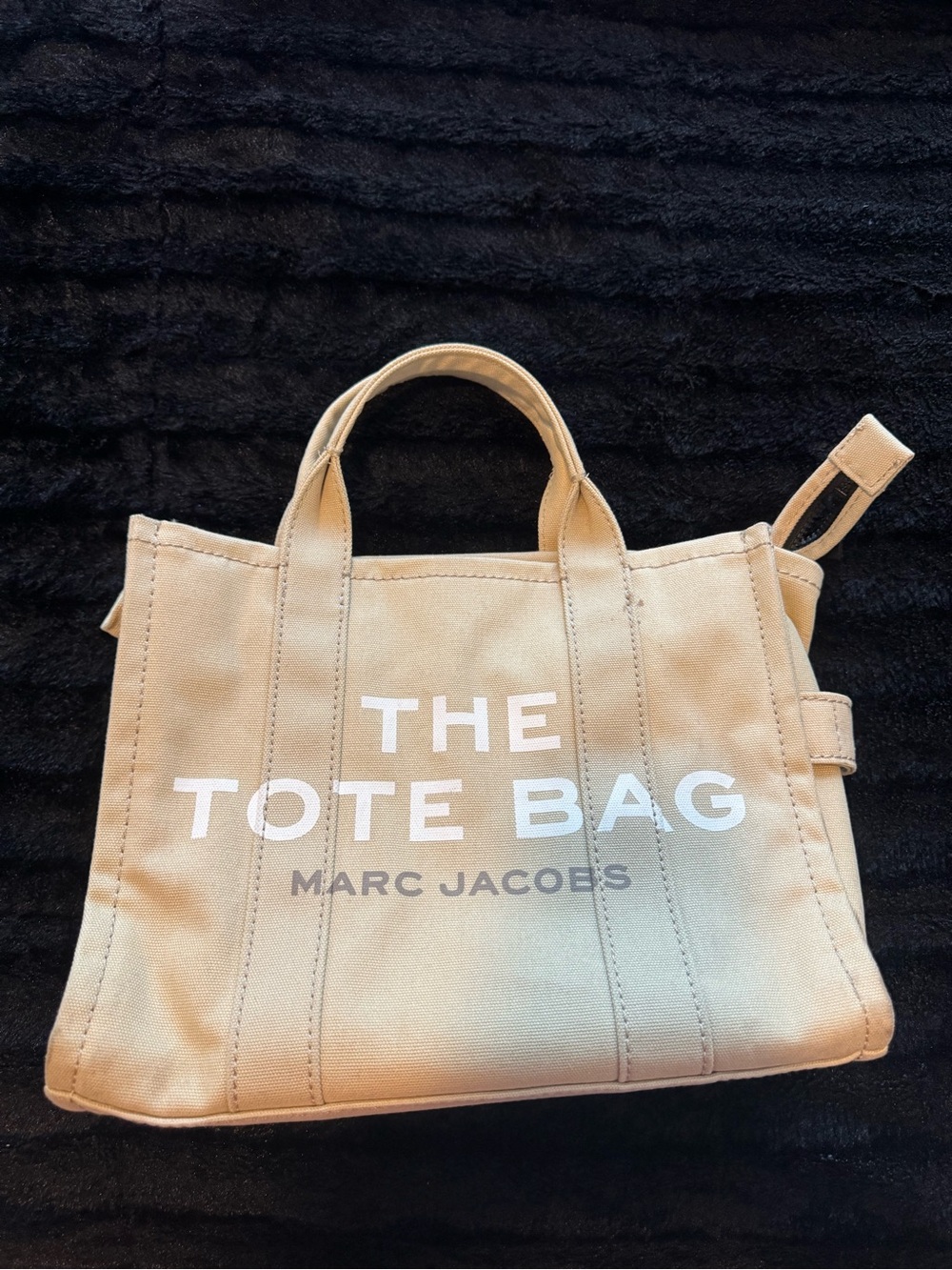 Marc Jacobs Beige Canvas 'The Tote Bag' with White Logo